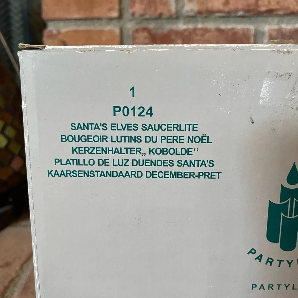 PartyLite Santa's Elves Saucerlite with Box